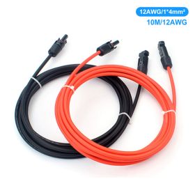 Black+Red Solar Panel Extension Cable Wire Solar Connectors 12 AWG Gauge